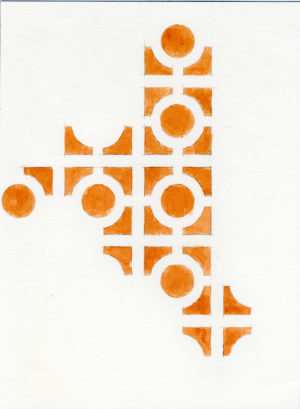 07.IMotif. moon (orange), 2005, h2o on paper, 9x12inches